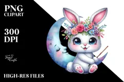 Goofy Baby Bunny with Magic Wand PNG Product Image 2