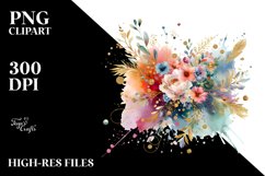 Colorful Watercolor Splash with Golden Foil | Sublimation | Product Image 3