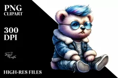 Revolted Baby Bear Sitting PNG Product Image 1
