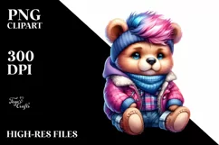 Revolted Baby Bear Sitting PNG Product Image 1