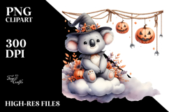 Koala Dressed for Halloween on Cloud, High-Res PNG Product Image 2