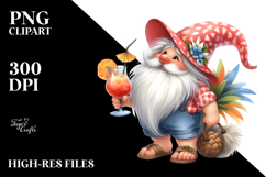 Whimsical Gnome Drinking Cocktail PNG Product Image 2