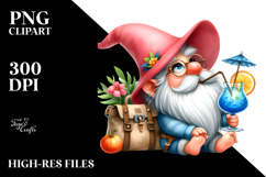 Whimsical Gnome Drinking Cocktail PNG Product Image 2