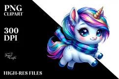 Adorable Running Unicorn PNG Product Image 2