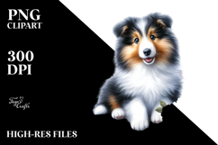 Baby Collie Watercolor Cute PNG Product Image 2
