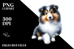 Baby Collie Watercolor Cute PNG Product Image 2