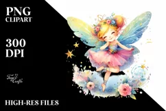 Dancing Fairy Watercolor Illustration | Clipart Product Image 1