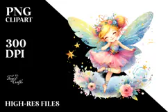 Dancing Fairy Watercolor Illustration | Clipart Product Image 2