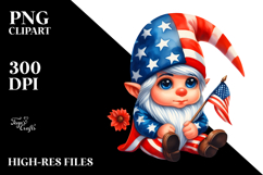 Patriotic Gnome with Retro Haircut PNG Product Image 2