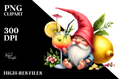 Whimsical Gnome Drinking Cocktail PNG Product Image 2