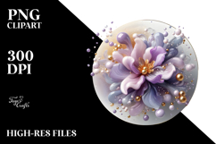 Abstract Lavender with Golden Insertions, Transparent PNG Product Image 2