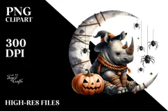 Hippo In Halloween Costume PNG Product Image 2
