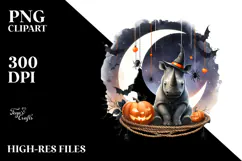 Hippo In Halloween Costume PNG Product Image 2