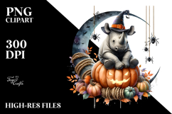 Rhino Dressed for Halloween on Half Moon, High-Res PNG Product Image 2