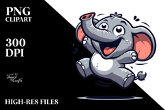 Silly Elephant with Silly Smirk PNG Product Image 2