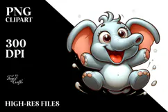 Goofy Elephant with Bandana, High-Res PNG Product Image 2