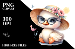 Energetic Baby Swan with Hat PNG Product Image 2