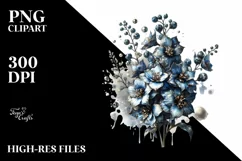 splash of White Delphiniums in Watercolor | Sublimation | Product Image 1
