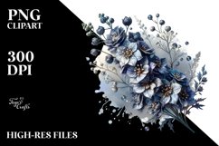 splash of Shiny Metallic Delphinium | Sublimation | Clipart Product Image 1