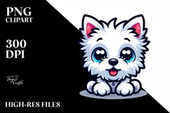 Cute Crazy Baby West Highland White Terrier PNG Product Image 1