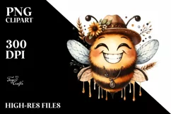 Funny Bee Portrait with Tongue Out Clipart Product Image 3