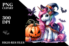 Vibrant Halloween Unicorn Clipart Product Image 2