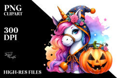 Vibrant Halloween Unicorn Clipart Product Image 2