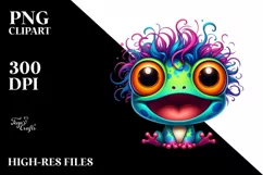 Colorful Crazy Baby Frog | Clipart Product Image 1