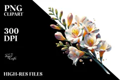 y Freesia, Watercolor Splash Design PNG Product Image 2