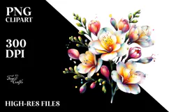 Freesia Watercolor Splash PNG Product Image 2
