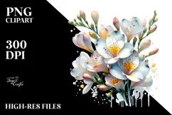 Freesia Watercolor Splash PNG Product Image 2