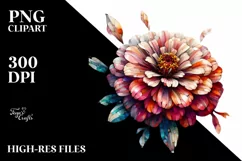 Abstract Shiny Zinnia Stained | Sublimation | Clipart Product Image 3