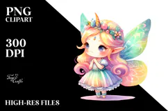 Cute Fairy Watercolor Art | Clipart Product Image 2