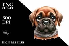 Bullmastiff Caricature Watercolor | Sublimation Clipart Product Image 1