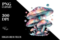 Pastel Glossy Mushroom Watercolor Splash PNG Product Image 2