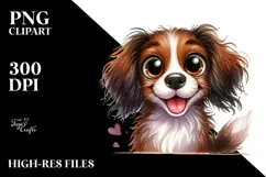 Cute Brittany with Big Eyes, Transparent PNG Product Image 2