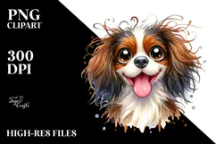 Cute Brittany with Big Eyes, Transparent PNG Product Image 2