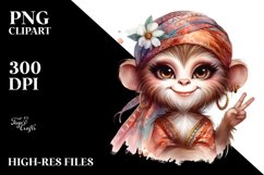 Funny Monkey with Diva Look Clipart Product Image 1