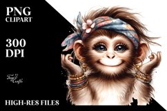 Funny Monkey with Diva Look Clipart Product Image 1
