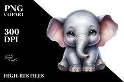 Cute Baby Elephant, Transparent PNG Product Image 2