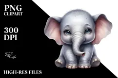 Cute Baby Elephant, Transparent PNG Product Image 2
