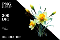 Daffodil Watercolor Splash PNG Product Image 2