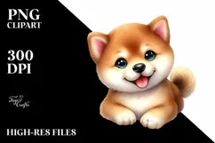 Cute Baby Shiba Inu Watercolor Product Image 1