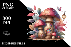 Pastel Wooden Mushroom Watercolor Splash PNG Product Image 2