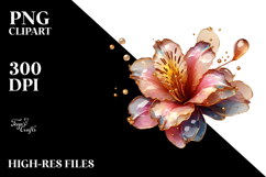 Abstract Azalea with Golden Insertions, Transparent PNG Product Image 2