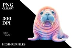 Vibrant Pastel Baby Walrus Clipart Product Image 3