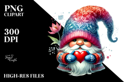 Detailed Valentines Gnome with Heart PNG Product Image 2