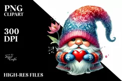 Valentines Gnome, Detailed PNG Product Image 2