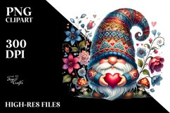 Valentines Gnome, Detailed PNG Product Image 2