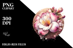 Sublimation Clipart Title: Watercolor Splash Freesia Product Image 2
